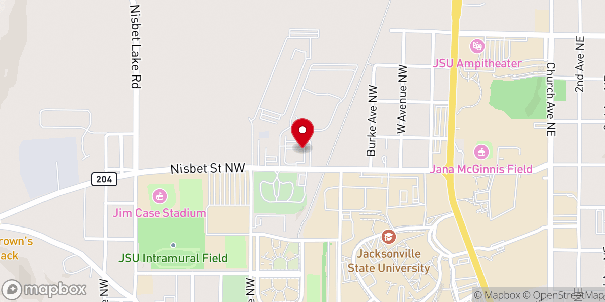 Map showing location of Jacksonville Church of Christ