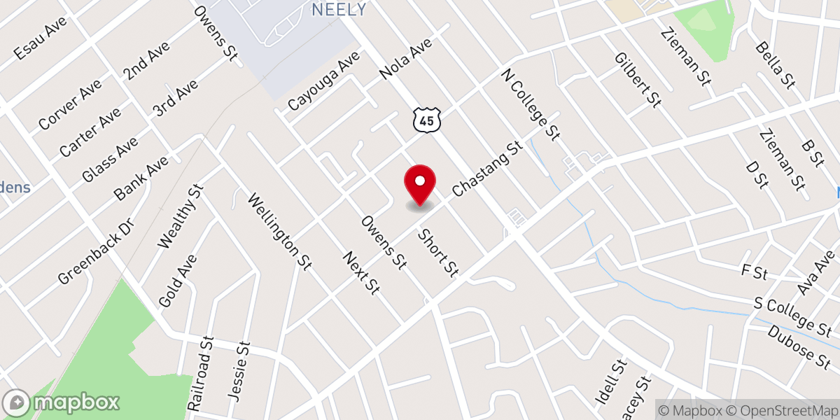 Map showing location of Mount Carmel Baptist Church