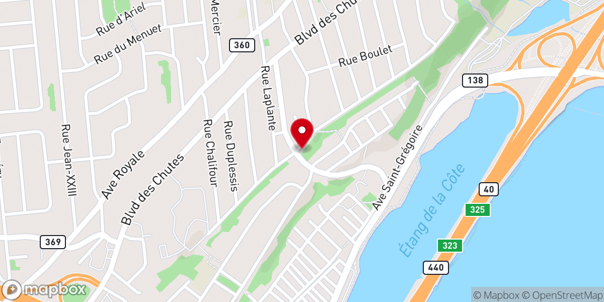 Map showing location of Monument de commemoration de la Chutes