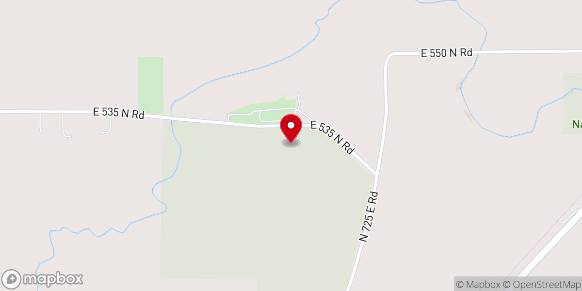 Map showing location of Funks Grove Chapel in the Trees