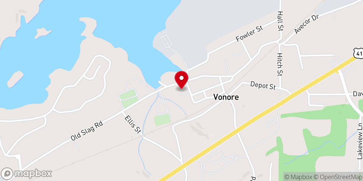 Map showing location of Vonore Community Center