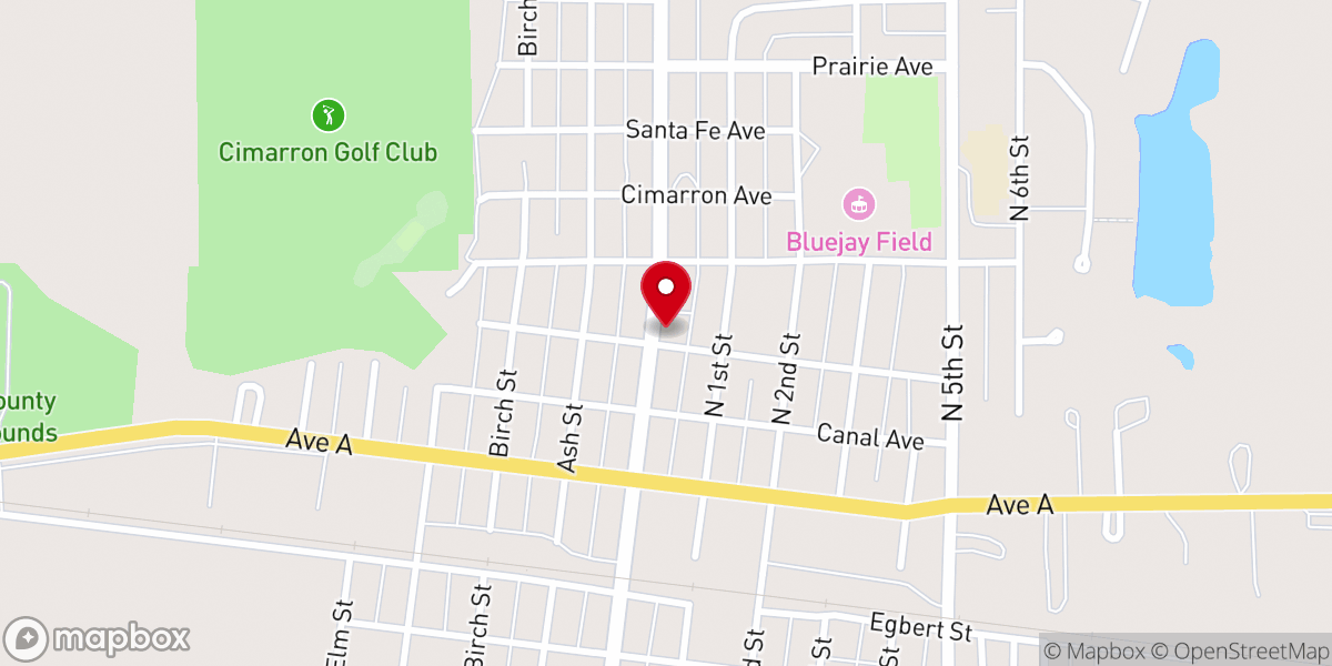 Map showing location of First Christian Church