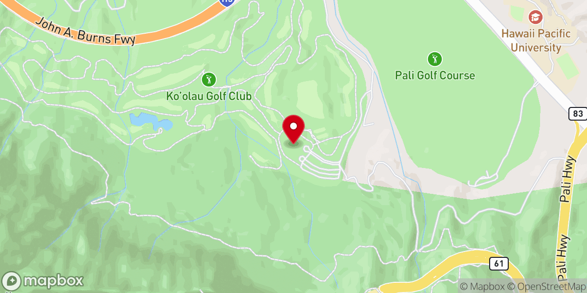 Map showing location of First Presbyterian Church of Honolulu at Ko‘olau