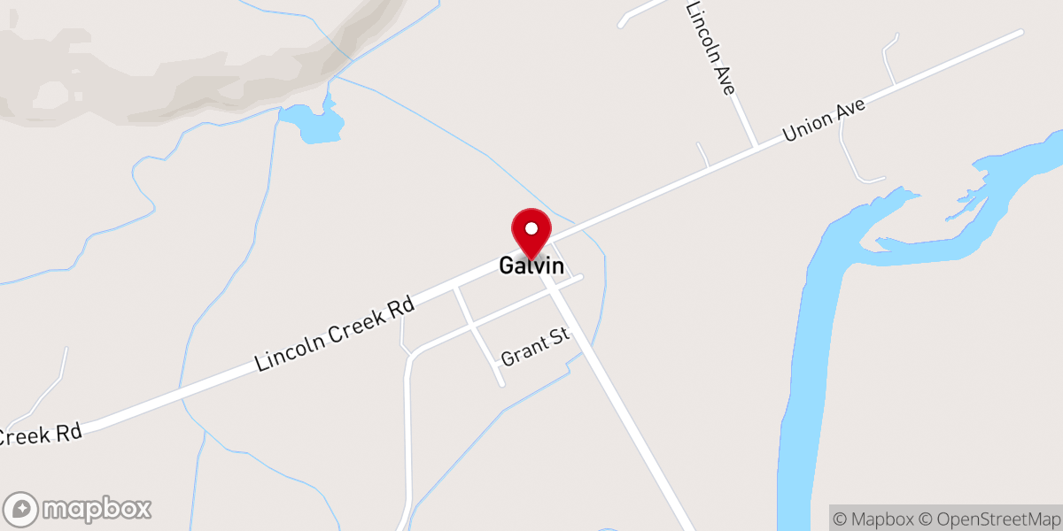 Map showing location of Galvin