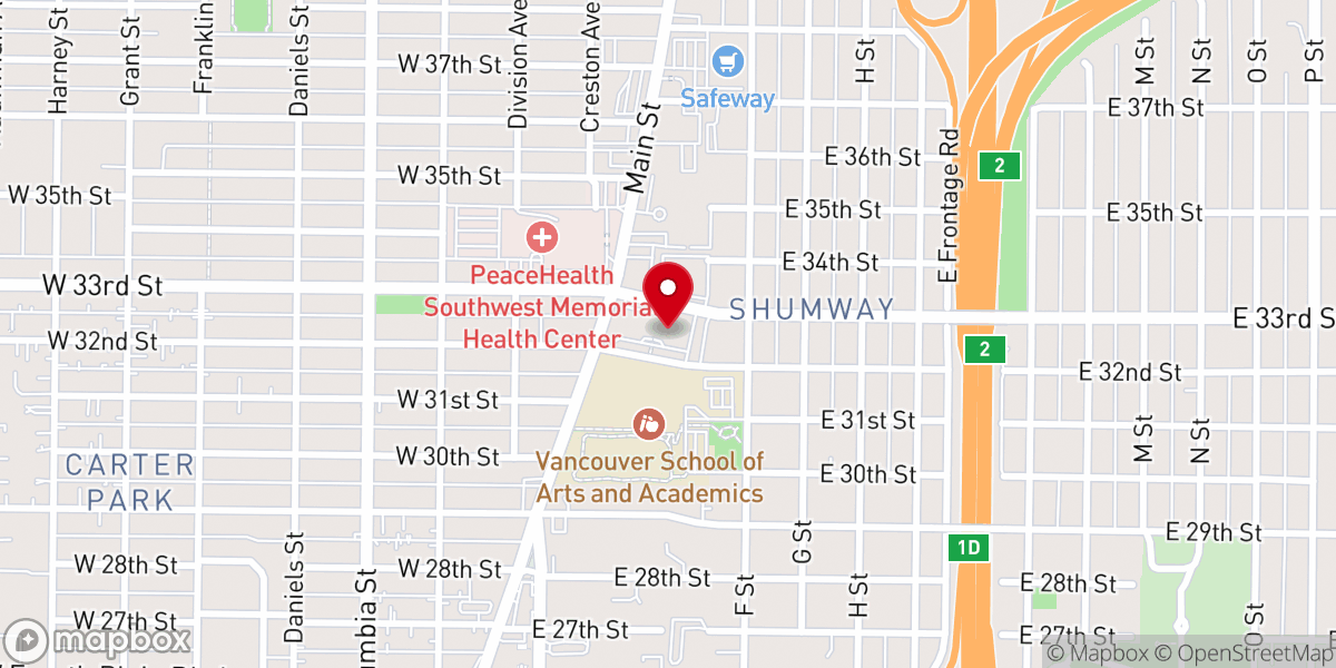 Map showing location of Vancouver First United Methodist Church