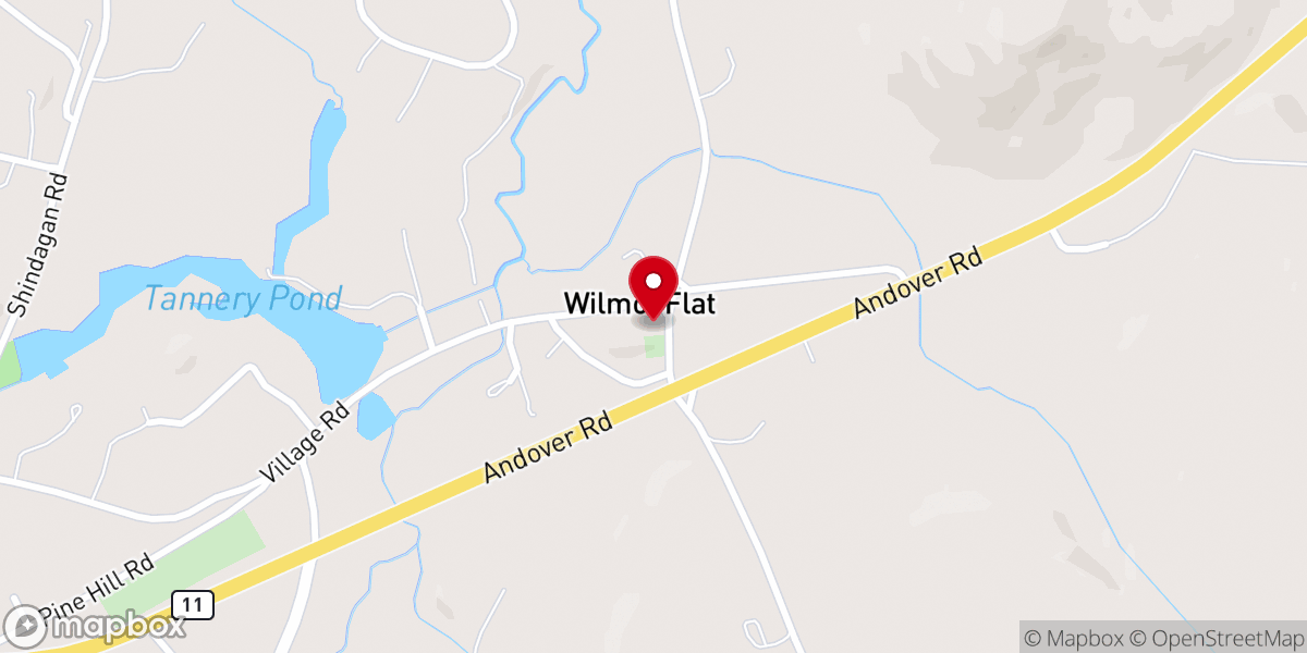 Map showing location of Wilmot Flat Baptist Church