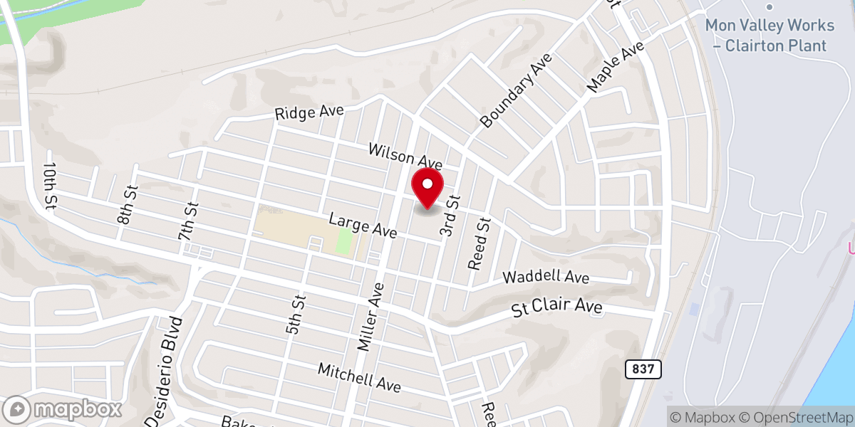 Map showing location of Ascension Byzantine Catholic Church