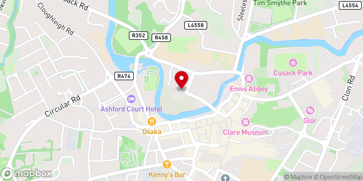 Map showing location of St Columba's Church of Ireland