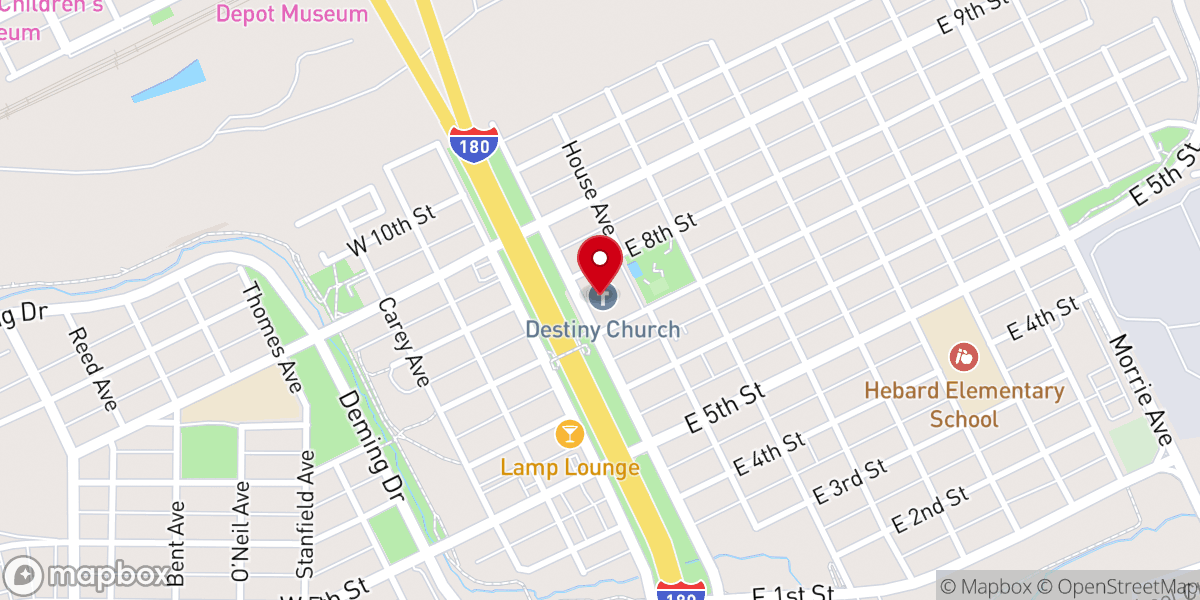 Map showing location of Destiny Church Assemblies of God