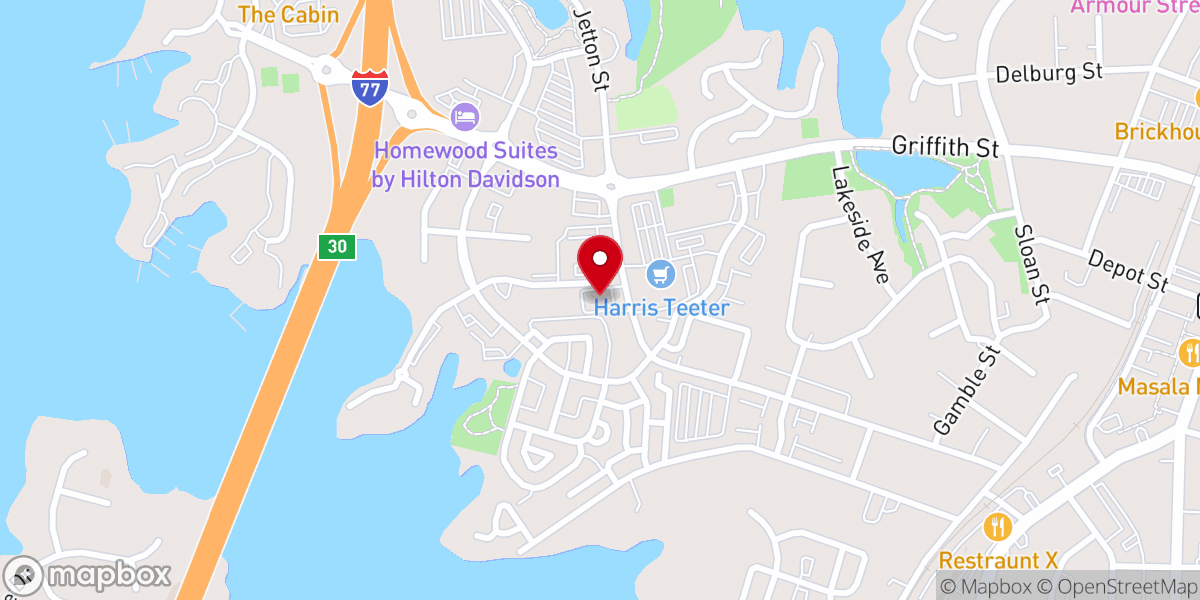Map showing location of Gethsemane Baptist Church of Lake Norman