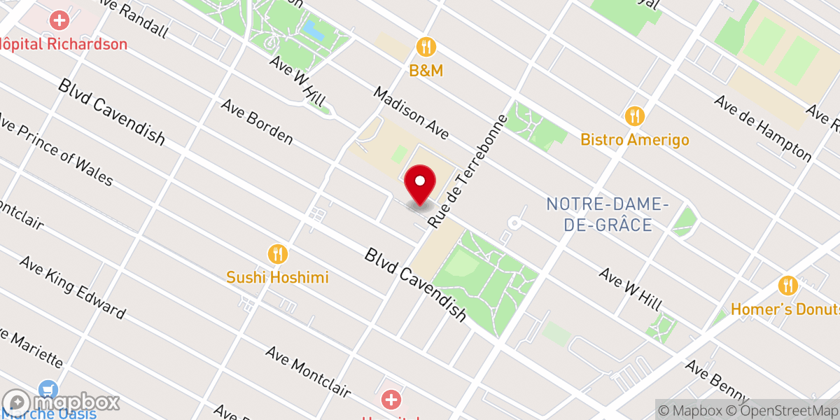 Map showing location of Saint Monica Catholic Church