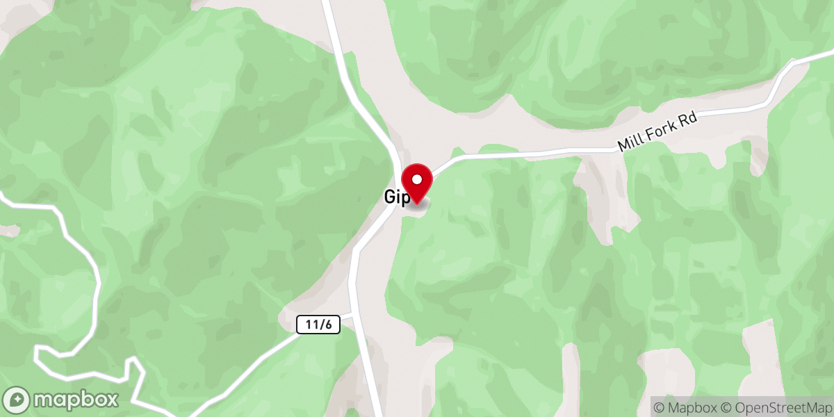 Map showing location of Gip Church