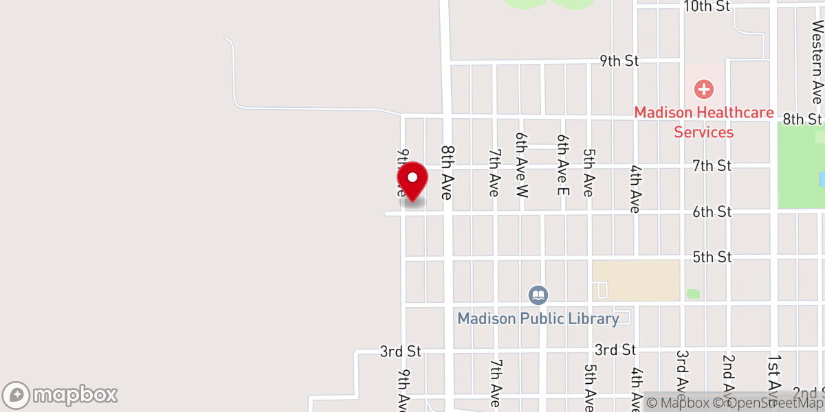 Map showing location of St John's Lutheran Church