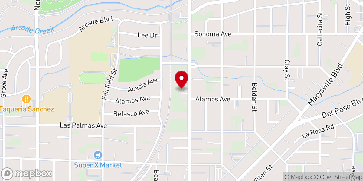 Map showing location of Victory Outreach N. Sacramento