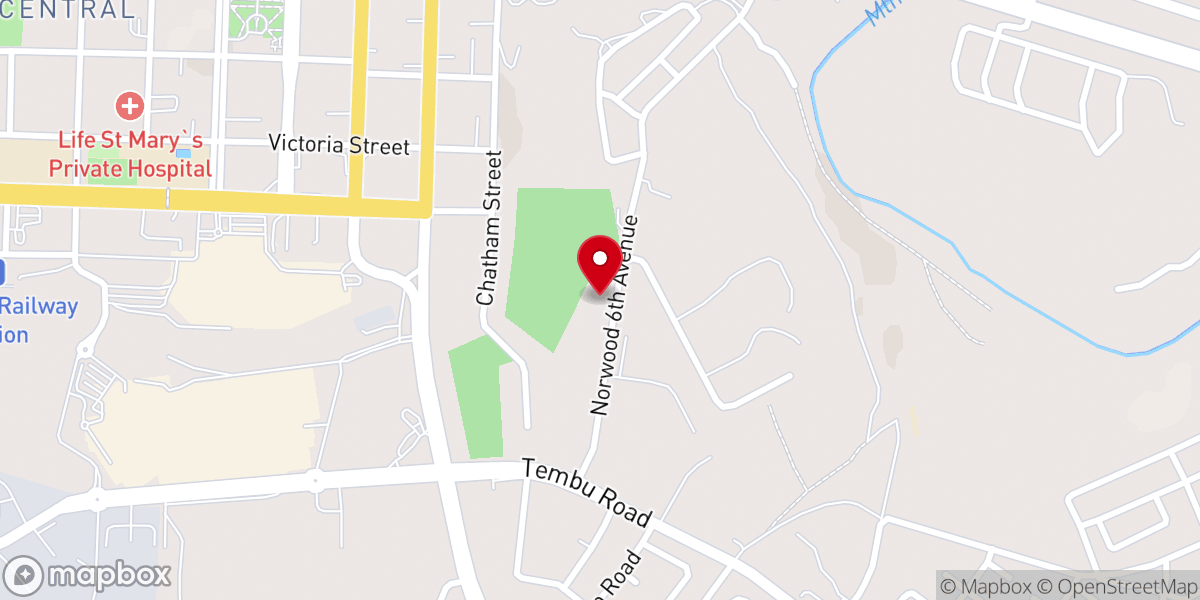 Map showing location of St John's apostolic faith mission Norwood