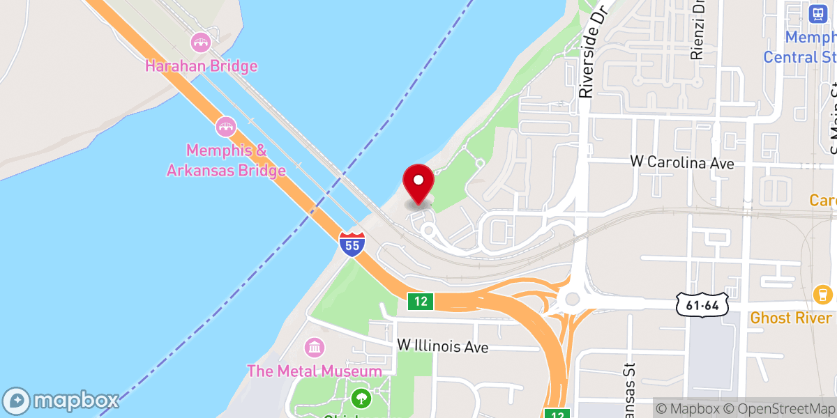Map showing location of The Church of the River (First Unitarian Church of Memphis)