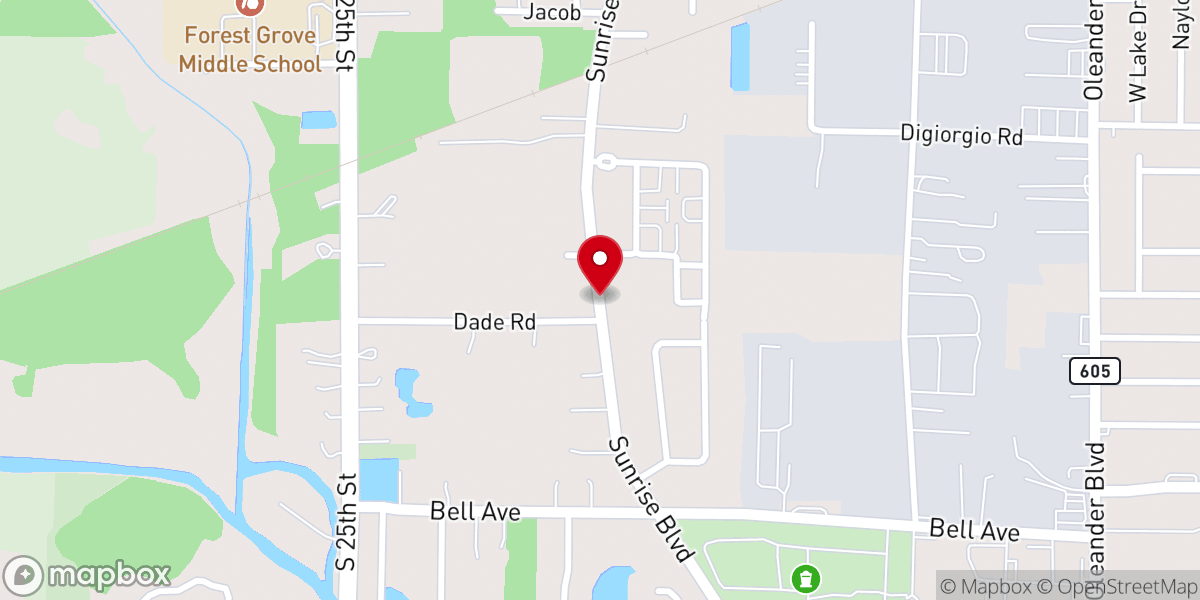 Map showing location of Unity of Fort Pierce
