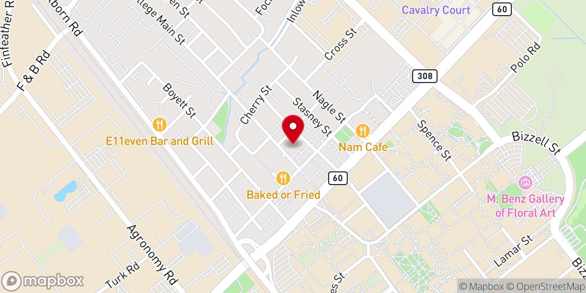 Map showing location of A&M United Methodist Church Annex