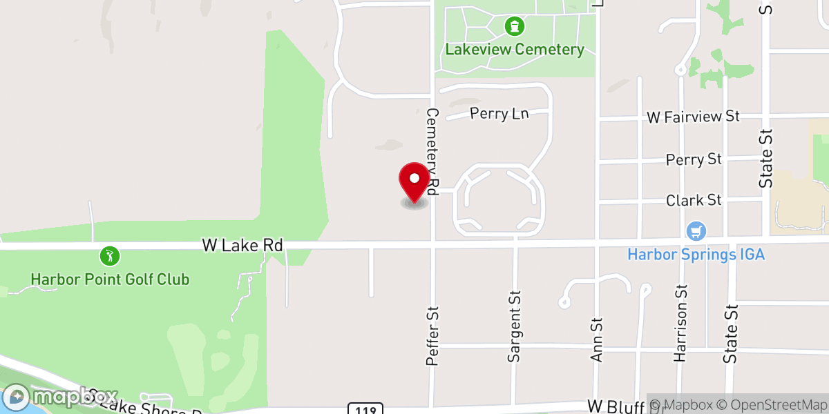 Map showing location of First Presbyterian Church