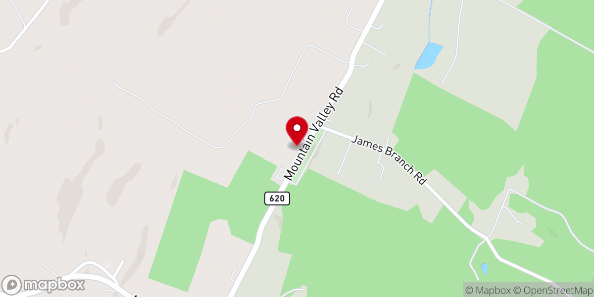 Map showing location of Mountain Valley United Methodist Church