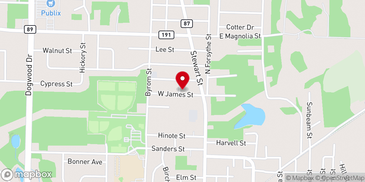 Map showing location of James Street Baptist Church