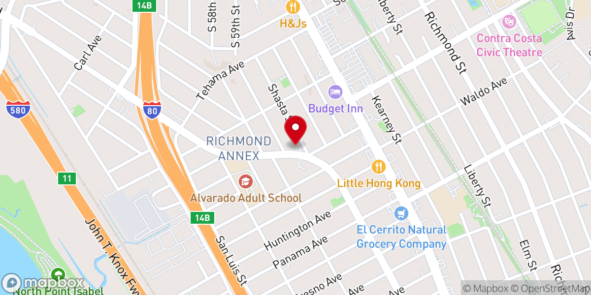 Map showing location of Temple Baptist Church