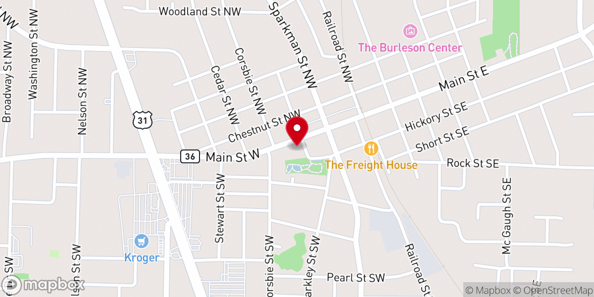 Map showing location of Life Church - Hartselle Campus