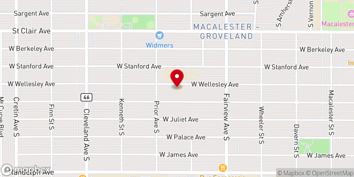Map showing location of Nativity of Our Lord Lannan Parish Center