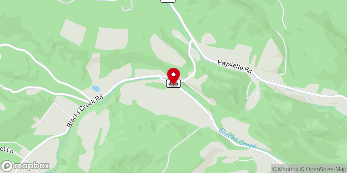 Map showing location of Cedar Grove Church