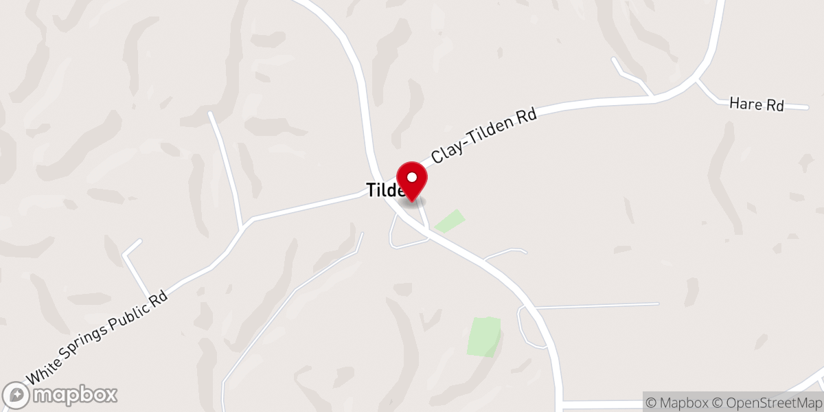Map showing location of Tilden Church of Christ