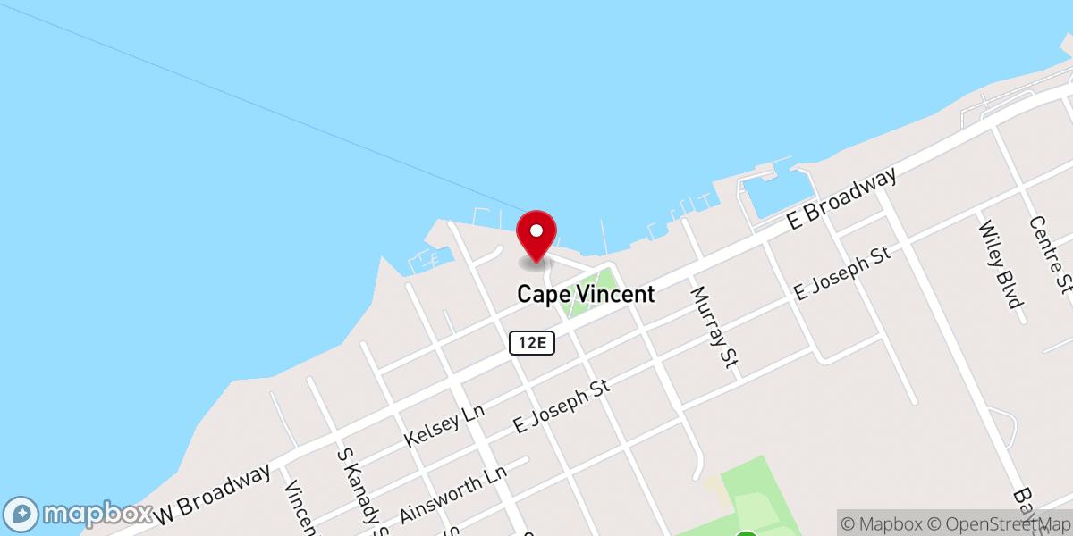Map showing location of Cape Vincent Chamber of Commerce