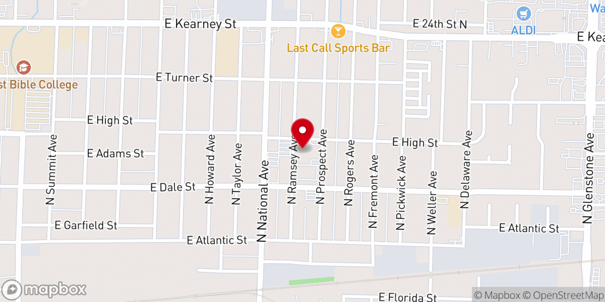 Map showing location of Dayspring Church