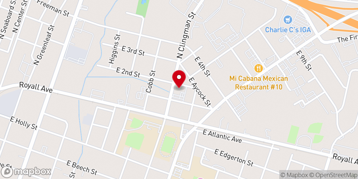 Map showing location of Alpha & Omega Christian Center