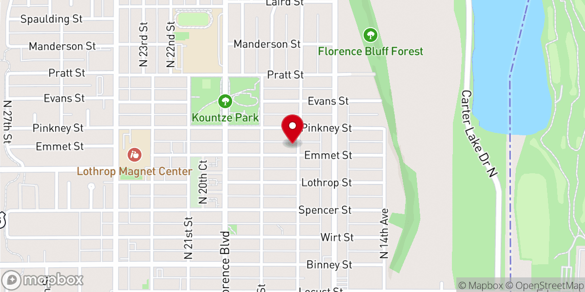 Map showing location of Second Baptist Church