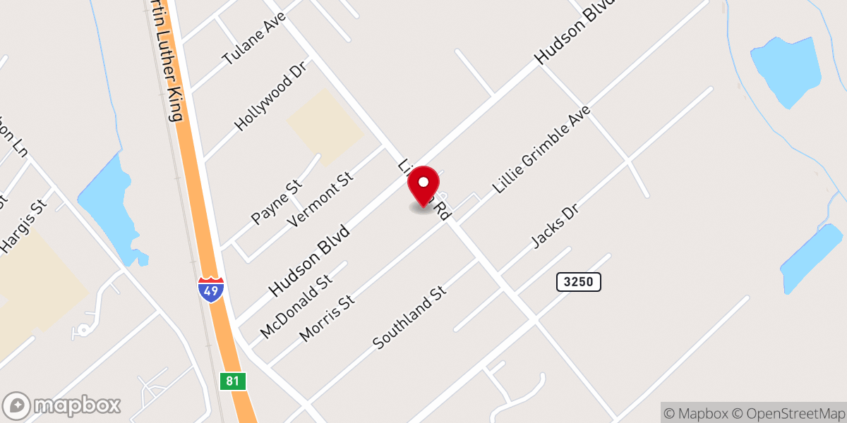 Map showing location of Galilee Baptist Church