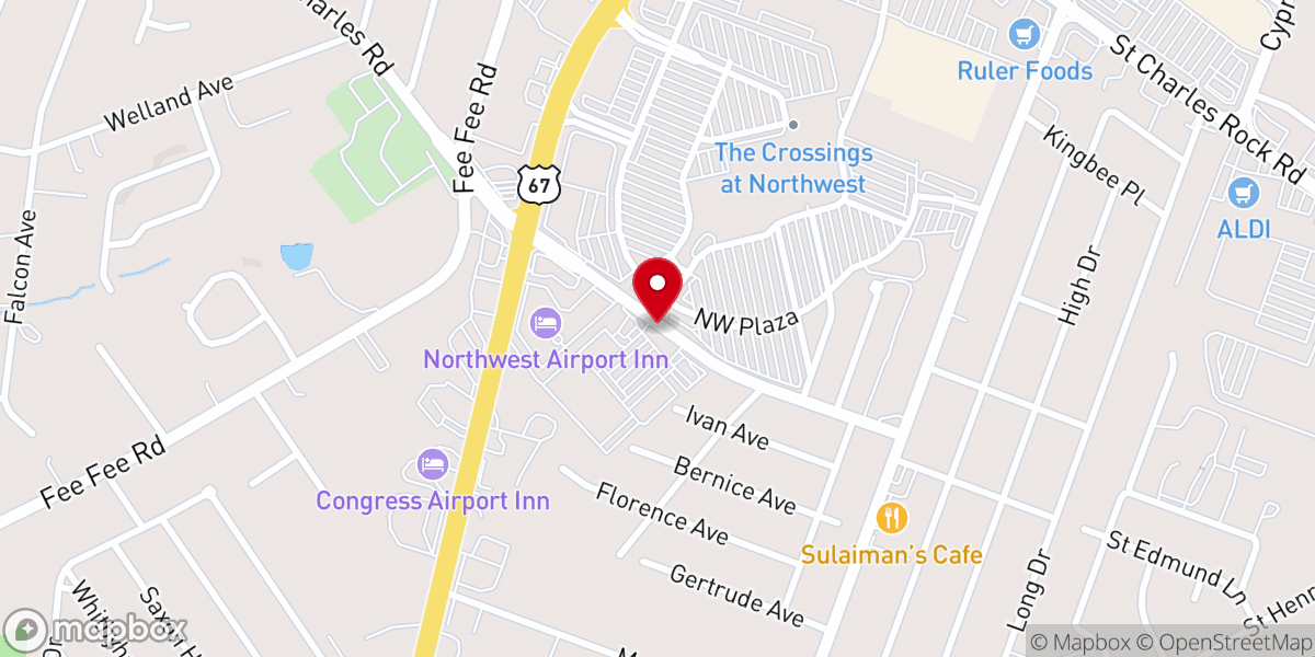 Map showing location of The Cure Church St Louis