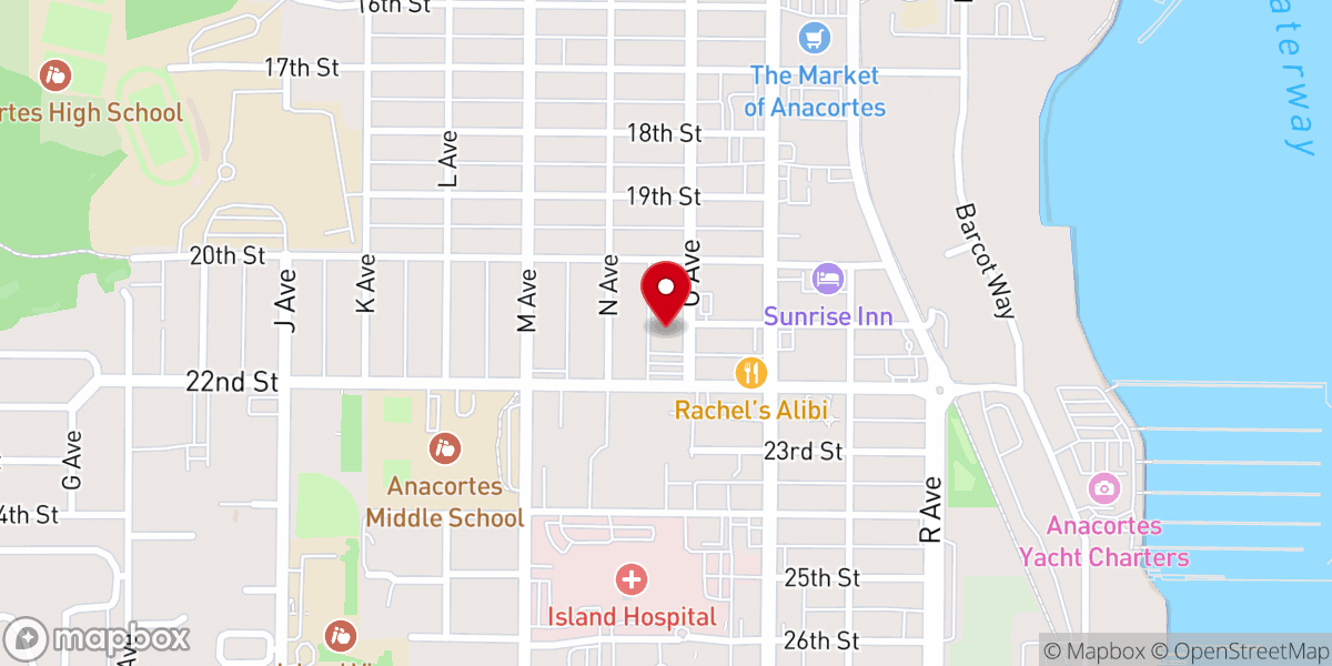 Map showing location of Anacortes Lutheran