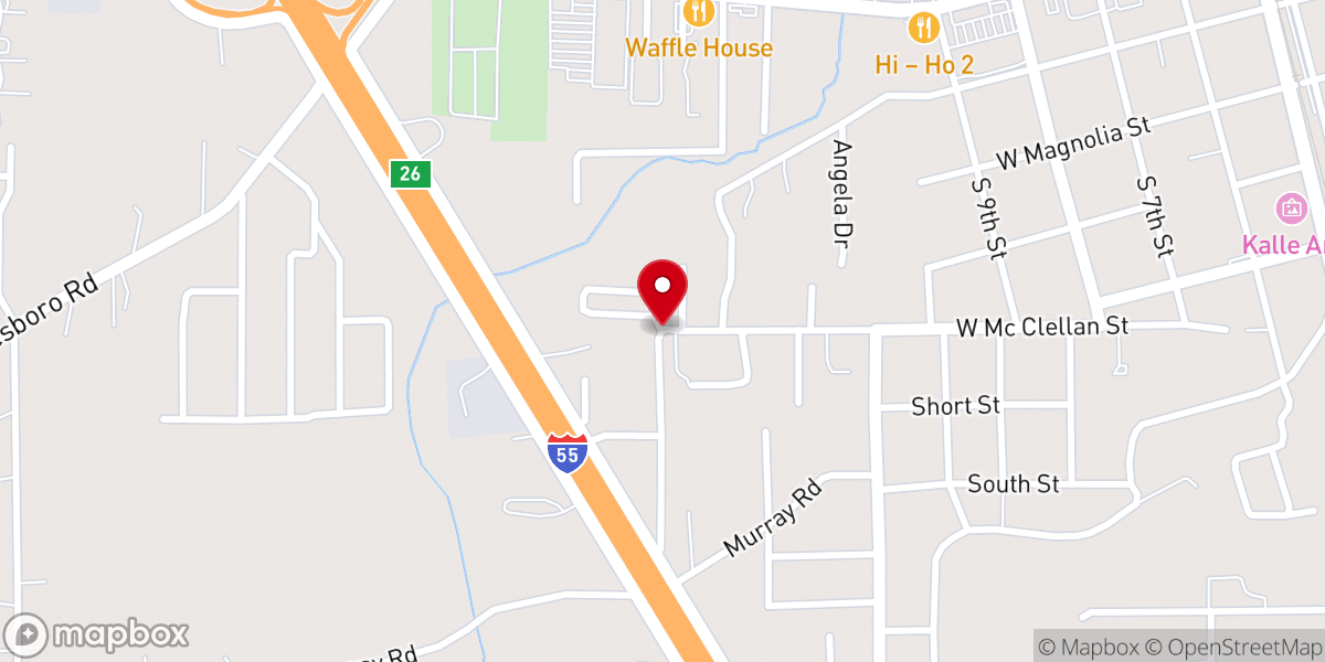Map showing location of Millville Baptist Church