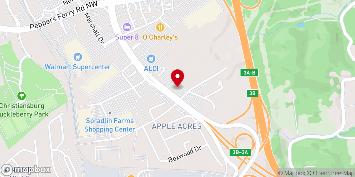 Map showing location of Alleghany Church of Christ