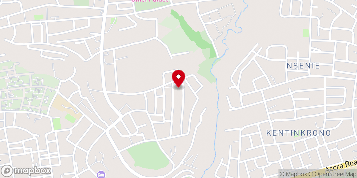 Map showing location of Winners' Chapel International Kumasi