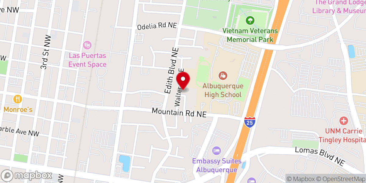 Map showing location of San Ignacio Catholic Church