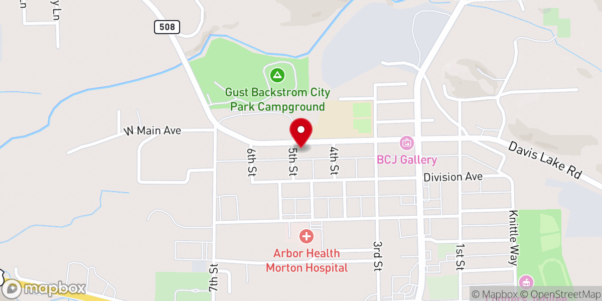 Map showing location of United Methodist Community Church