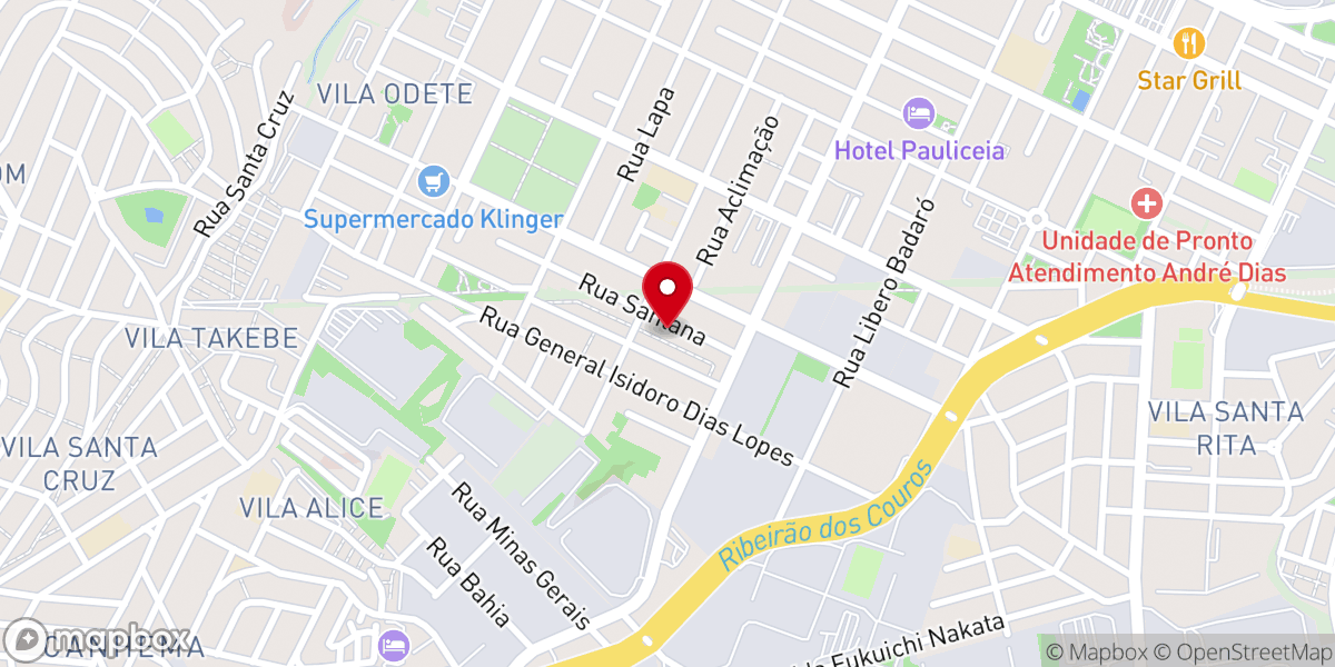 Map showing location of Primeira Igreja Batista da Pauliceia