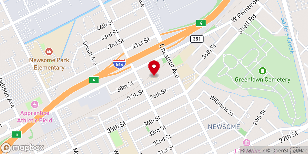 Map showing location of Friendship Baptist Church