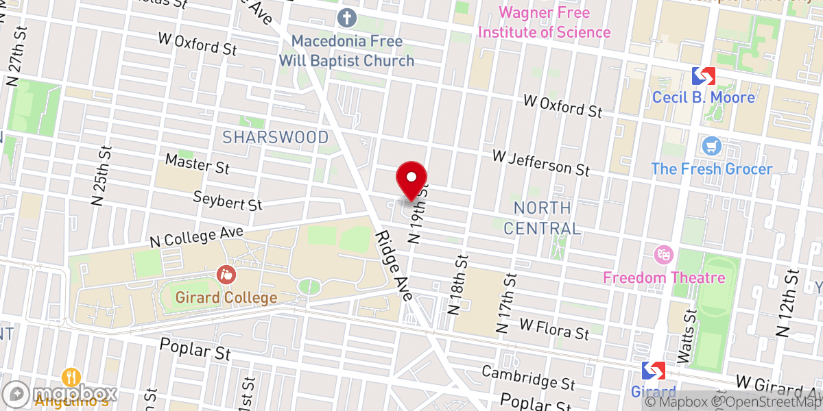 Map showing location of Tenth Memorial Baptist Church