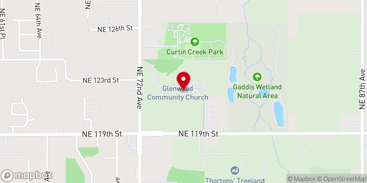 Map showing location of Glenwood Community Church