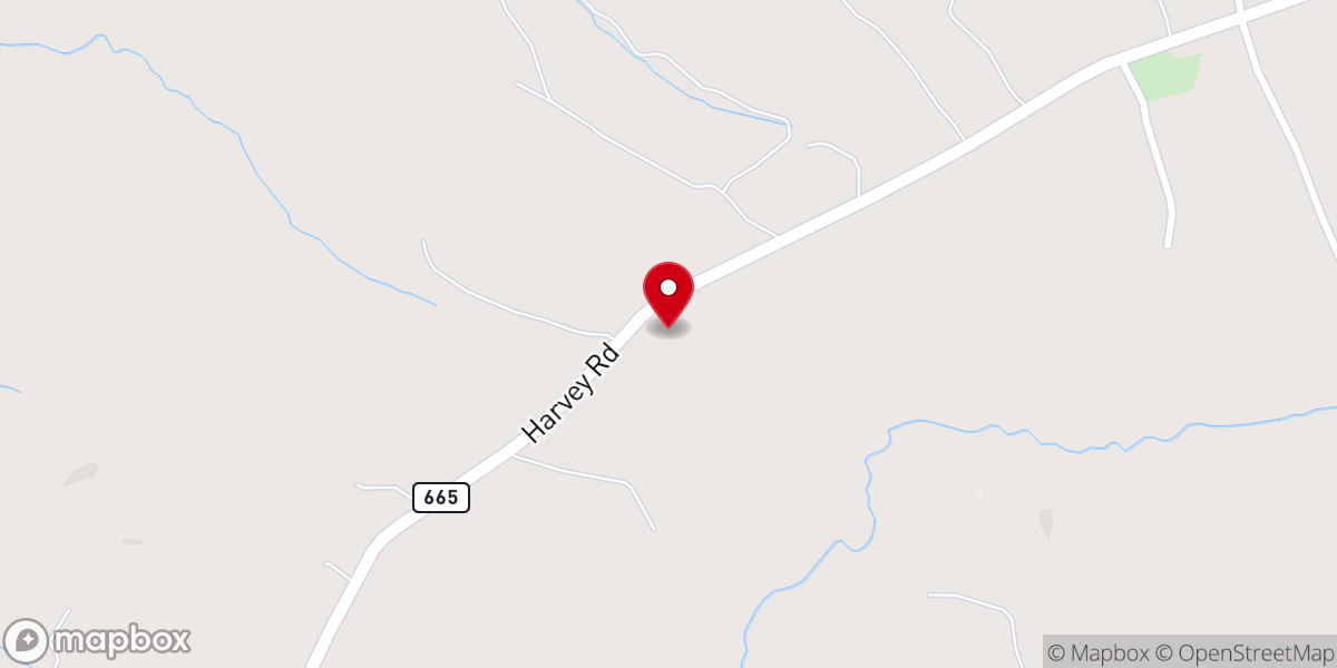 Map showing location of White Oak Grove Baptist Church