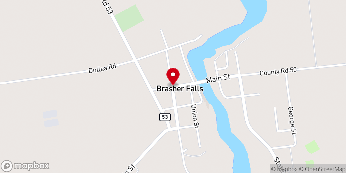 Map showing location of Brasher