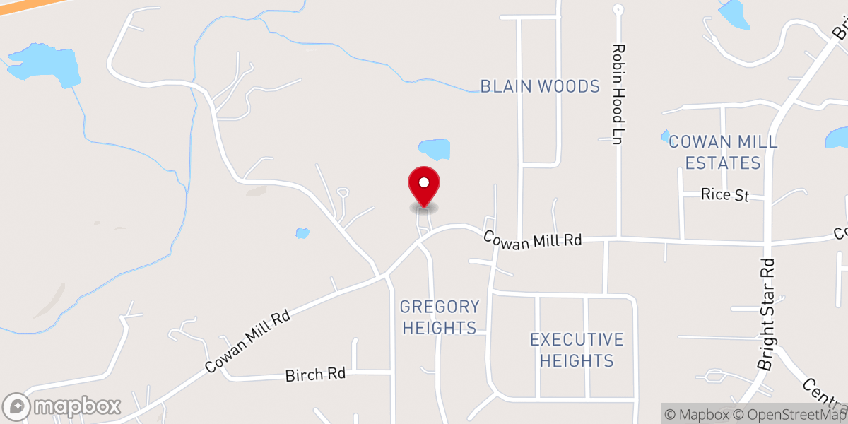 Map showing location of Cowan Mill Church Inc.