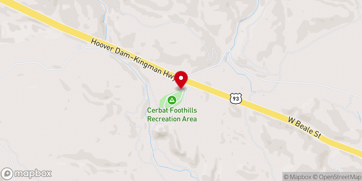 Map showing location of Cerbat Foothills Recreation Area - Coyote Pass Trailhead
